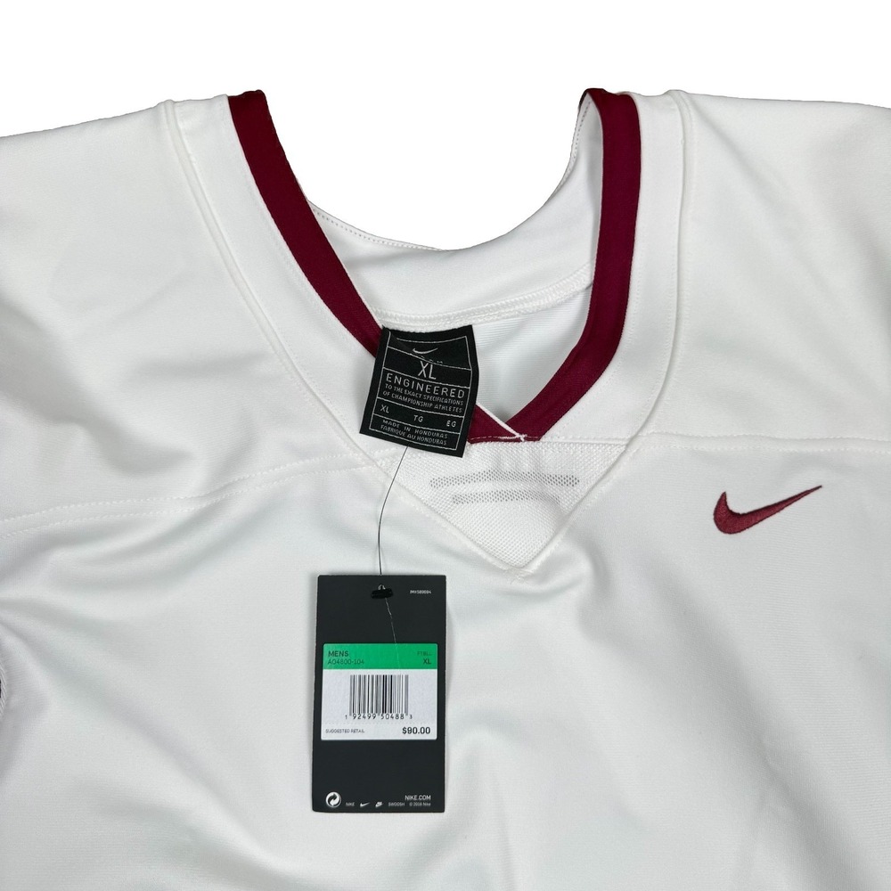 Nike Team Vapor Untouchable Jersey Men's XL White Maroon Vented AO4800 NWT - Picture 5 of 12